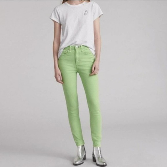 RAG & Bone Lime high rise skinny jeans size 24, 26 new!!! - Picture 1 of 8